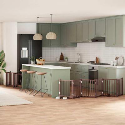 Hondenhek inklapbaar 12 panelen 600 cm populierenhout bruin