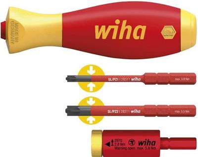 Wiha 41478 | Momentset easyTorque adapter electric | met slimVario® houder en slimBits SL/PZ | 4-delig - 41478