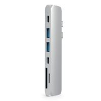 SATECHI Type-C Pro Hub Adapter Met USB-C PD (40 Gbps), 4K HDMI, USB-C Data, SD/Micro Kaartlezer, USB 3.0 - Voor M2/ M1 Macbook Pro/Air (Zilver) - thumbnail