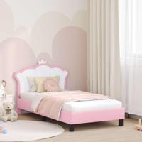 Bedframe voor kinderen met hoofdbord Roze 80 x 160 cm PU - thumbnail