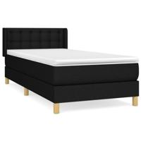 Boxspring met matras stof zwart 90x190 cm - thumbnail