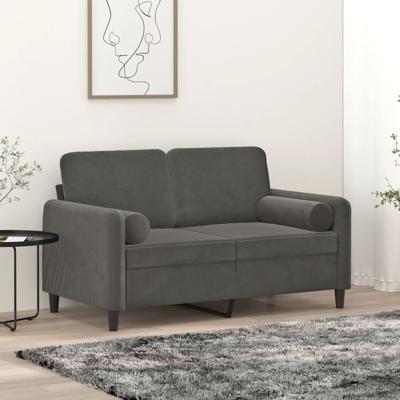 VidaXL Sierkussens 2 st 15x50 cm fluweel donkergrijs