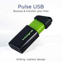 Integral Pulse USB 2.0 stick, 128 GB, zwart/geel - thumbnail