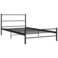 Bedframe metaal zwart 90x200 cm - thumbnail