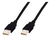 Digitus AK-300100-010-S USB-kabel USB 2.0 USB-A stekker, USB-A stekker 1.00 m Zwart - thumbnail