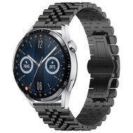 Stalen band - Zwart - Huawei Watch GT 5 (Pro) / GT 4 / GT 3 / GT 2 - 46mm - thumbnail