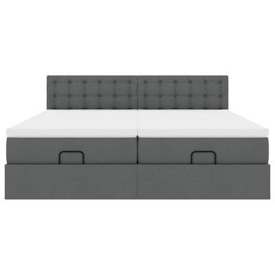 Ottoman bed met matrassen 160x200cm stof donkergrijs