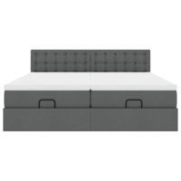 Ottoman bed met matrassen 160x200cm stof donkergrijs - thumbnail