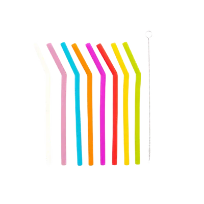 Dotz Siliconen Rietjes (8 stuks) met Reinigingsborstel