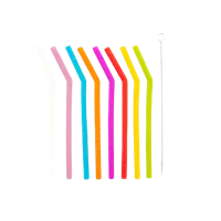 Dotz Siliconen Rietjes (8 stuks) met Reinigingsborstel - thumbnail