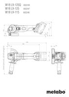 Metabo W 18 L 9-125 Quick Accu Haakse Slijper | 18V | 2 x 5.2 Ah accu + lader | Metabox 165L - 602249650 - thumbnail