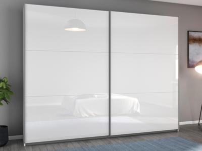 Kledingkast AYOSO 2 schuifdeuren 261 cm wit