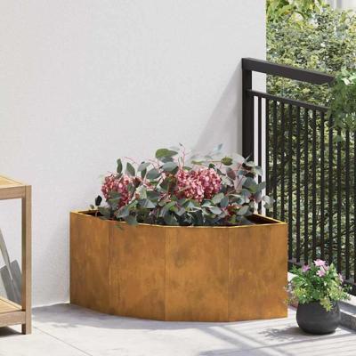VidaXL Hoek plantbak roestig 60 x 60 x 35 cm cortenstaal