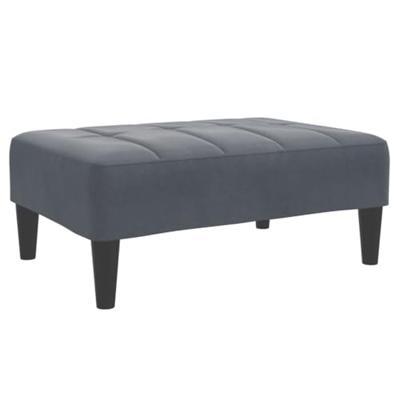 Voetenbank 77x55x31 cm fluweel donkergrijs