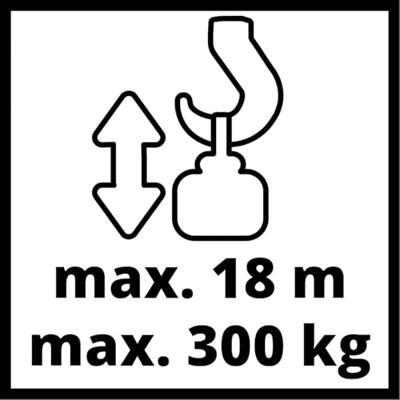 Einhell 2255150 Elektrische kabeltakel Draagkracht (met keerschijf) 600 kg Draagkracht (zonder keerschijf) 300 kg