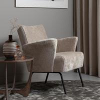 WOOOD Fauteuil 'Muse' Chenille, kleur Naturel - thumbnail