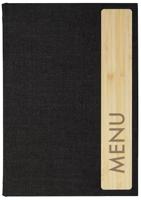 Sigel SM221 Menumap DIN A5 1 stuk(s) Incl. 2 dubbele transparante hoezen voor 8 paginas, Rubberen binding Donkergrijs, Beige - thumbnail