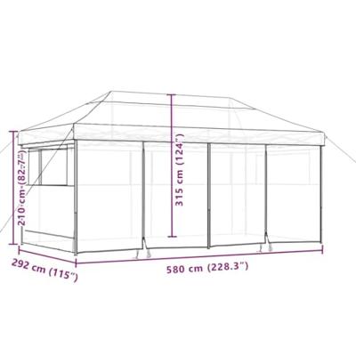 Partytent inklapbaar pop-up met 4 zijwanden beige Partytent inklapbaar pop-up met 4 zijwanden beige