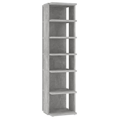 VidaXL Schoenenkast 27,5x27x102 cm bewerkt hout betongrijs VidaXL Schoenenkast 27,5x27x102 cm bewerkt hout betongrijs