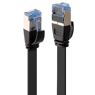 LINDY 47484 RJ45 Netwerkkabel, patchkabel CAT 6A U/FTP 5.00 m Zwart Snagless, Plat, Platte uitvoering 1 stuk(s)