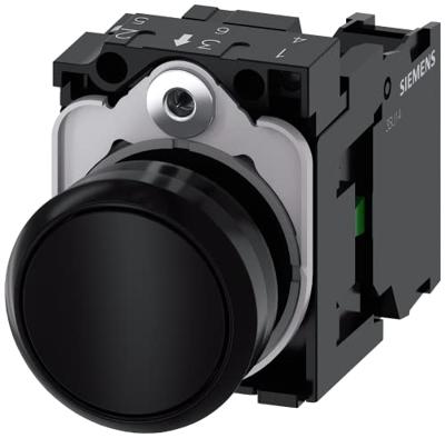 Siemens 3SU11000AB101BA0 3SU1100-0AB10-1BA0 Druktoets Kunststof frontring, Bedieningsknop vlak Zwart 1 stuk(s) Siemens 3SU11000AB101BA0 3SU1100-0AB10-1BA0 Druktoets Kunststof frontring, Bedieningsknop vlak Zwart 1 stuk(s)