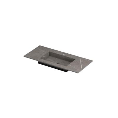 INK Post Wastafel Keramische Slab Envelop Bak Midden met 1 Kraangat - 1000x450x10 mm - Armani Grey Mat