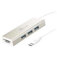 j5create USB 3.1 Type-C-poort met SD/Micro SD-kaartlezer JCH347Adapterdongle met 3 USB 3.1/3.0/2.0-poorten, voor Chromebook/MacBook/en meer USB Type C-apparaten - thumbnail