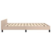 Bedframe met hoofdbord kunstleer cappucinnokleurig 140x190 cm - thumbnail