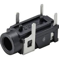 TRU COMPONENTS TC-9465732 Jackplug 3,5 mm Bus, inbouw horizontaal Aantal polen: 3 Stereo Zwart 1 stuk(s) - thumbnail