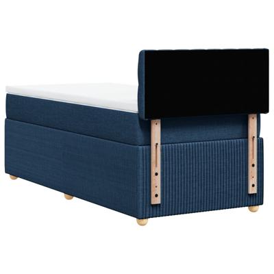 Boxspring met matras stof blauw 140x190 cm