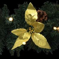Kerstkrans met LED lampjes 60 cm PVC groen - thumbnail