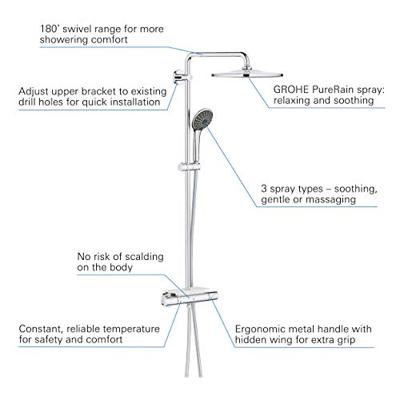 Grohe QuickFix Vitalio Joy 310 regendoucheset met 4 straalsoorten en EasyReach Tray Ø31cm chroom - thumbnail