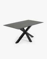 Kave Home Eettafel 'Argo' Iron Moss Keramiek, 180 x 100cm, kleur Zwart - thumbnail