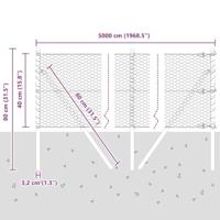 VidaXL Afrasteringspaal grijs 50 x 0,4 m (25 mm gaas) staal en pvc - thumbnail