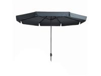 Parasol Syros 350cm met volant grijs - thumbnail
