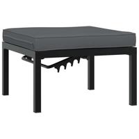 3-delige Loungeset met kussens aluminium zwart - thumbnail
