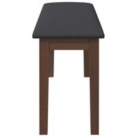 Bank 110 cm massief hout rubber bruin - thumbnail