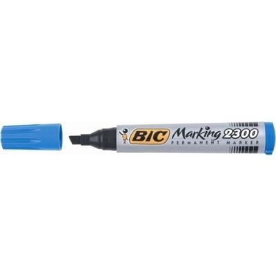 Bic permanent marker 2300 ECOlutions, schrijfbreedte 3,7 - 5,5 mm, schuine punt, blauw
