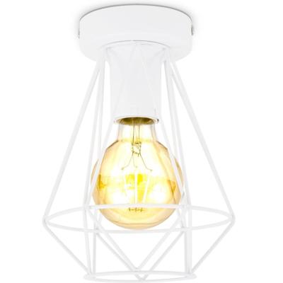 B.K.Licht - Decoratieve witte plafondlamp - Metaal - Industrieel - Draad - Ø16.5cm - Met E27 fitting - Excl. lichtbron