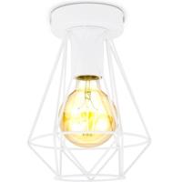 B.K.Licht - Decoratieve witte plafondlamp - Metaal - Industrieel - Draad - Ø16.5cm - Met E27 fitting - Excl. lichtbron - thumbnail