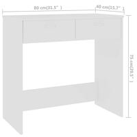VidaXL Bureau 80x40x75 cm bewerkt hout wit - thumbnail