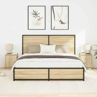 Nachtkastjes met led-verlichting 2 st Sonoma eikenkleurig - thumbnail