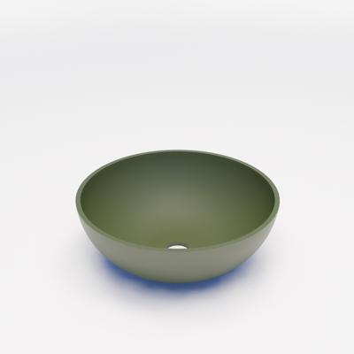 Waskom BWS Dorn 40X40X15 cm Rond Solid Olijf Groen Mat Boss & Wessing