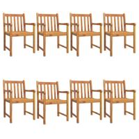 Tuinstoelen 8 st 56x55,5x90 cm massief acaciahout - thumbnail