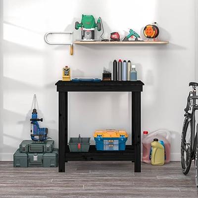 werkbank 80x50x80 cm massief grenenhout zwart