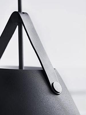 Grote zwarte hanglamp met leer &apos;Strap 27&apos; DFTP 27 cm