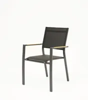 Stapelstoel Games Aluminium / Hout Textilane Zwart - thumbnail