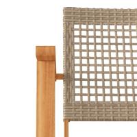 Tuinstoelen 2 st poly rattan en acaciahout beige - thumbnail