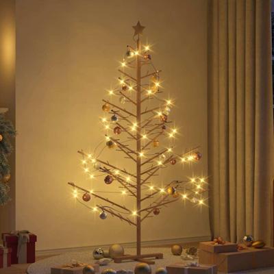 Houten kerstboom met standaard Bruin 180 cm Massief grenenhout Houten kerstboom met standaard Bruin 180 cm Massief grenenhout