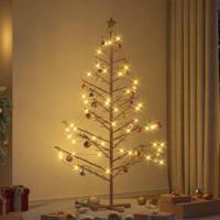 Houten kerstboom met standaard Bruin 180 cm Massief grenenhout - thumbnail